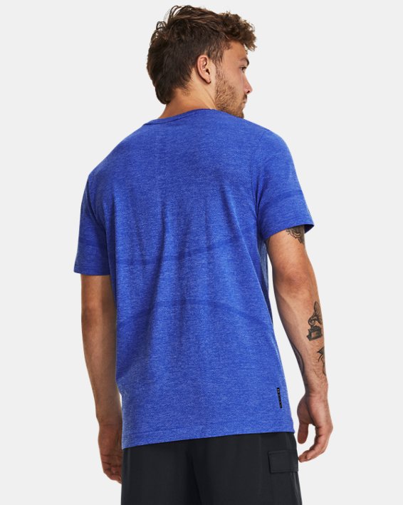 Tee-shirt à manches courtes UA RUSH™ Seamless Legacy pour homme, Blue, pdpMainDesktop image number 1